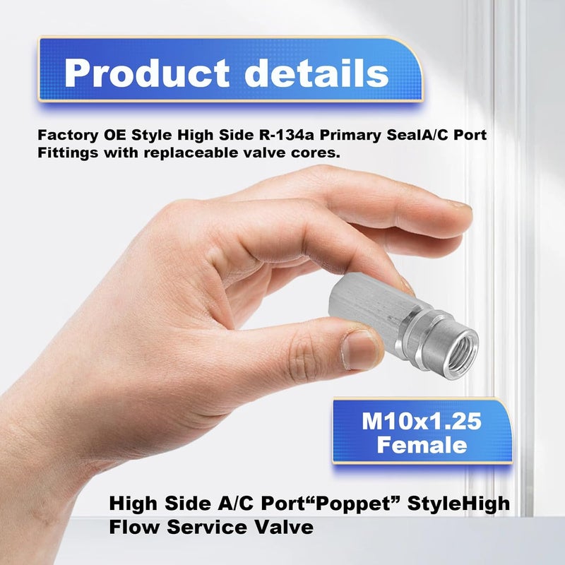 Pleoos Air Conditioning Valve Core Kit for R12 or R134a | Teflon Seal Refrigeration A/C Air Conditioning Service Valve Car & HVAC AC Charging Port Seal Caps Kit (A/C System Cap & Valve Seal Kits) - Image 5
